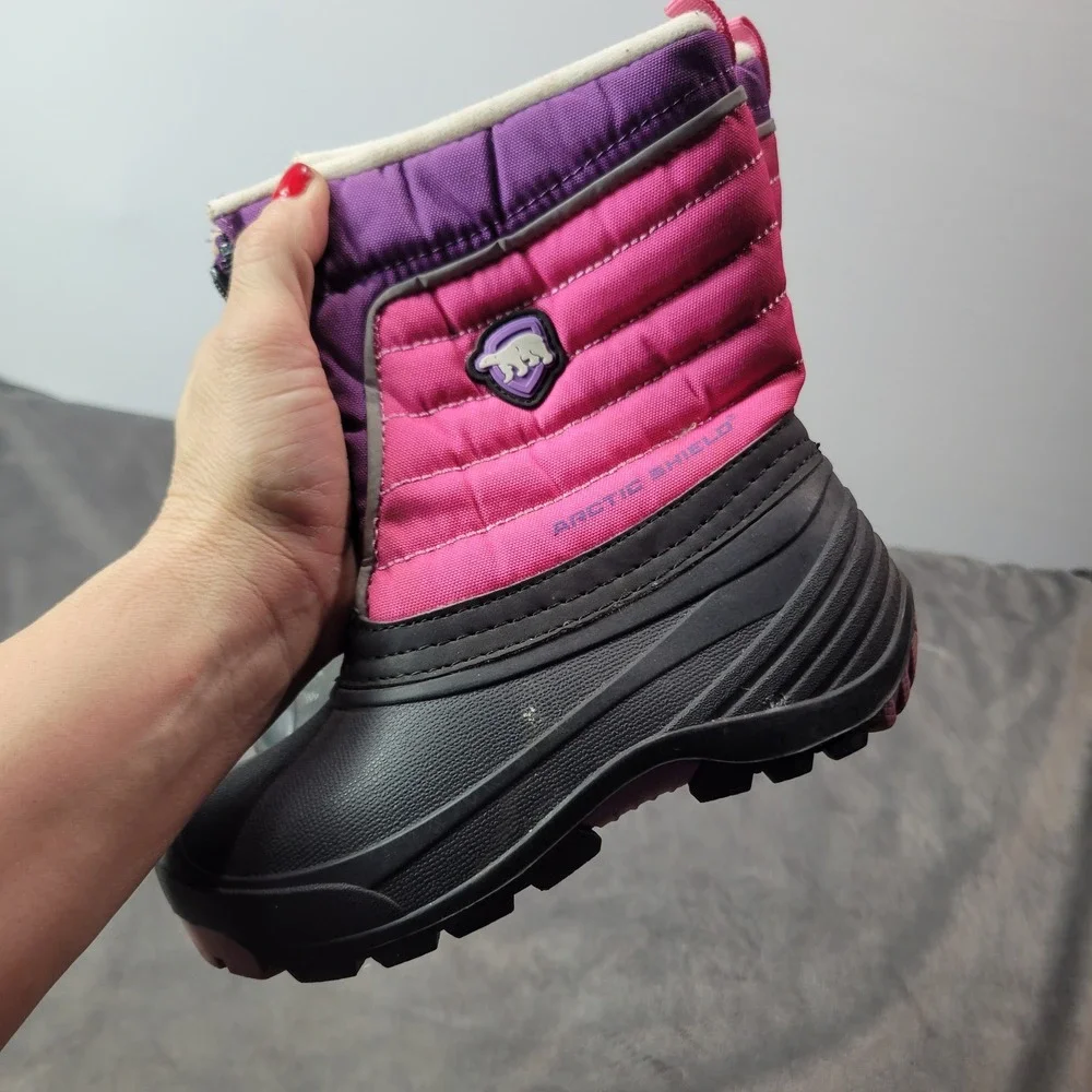 Arctic Shield Kids Pink Purple Waterproof Winter Snow Boots‎ GTAR47SH007 Size 11